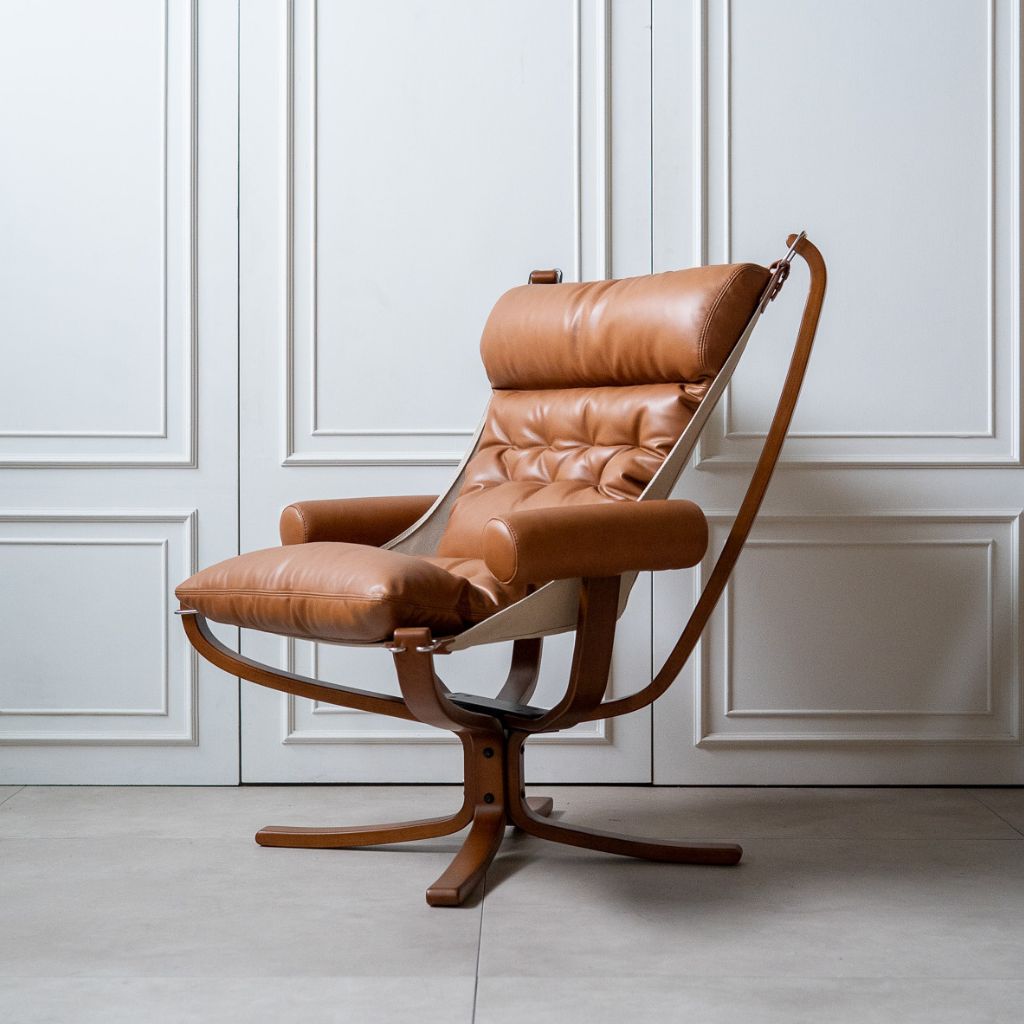 Falcon Armchair Wood Frame Oil-Leather Set / ファルコンアームチェア ウッドフレーム オイルレザー セット品