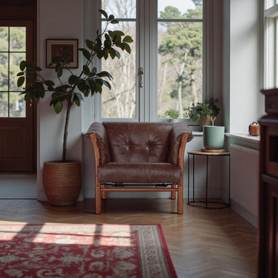 Ilona Armchair Type-A Oil-leather Darkbrown / イローナアームチェア タイプA オイルレザー ダークブラウン アルネ・ノレル