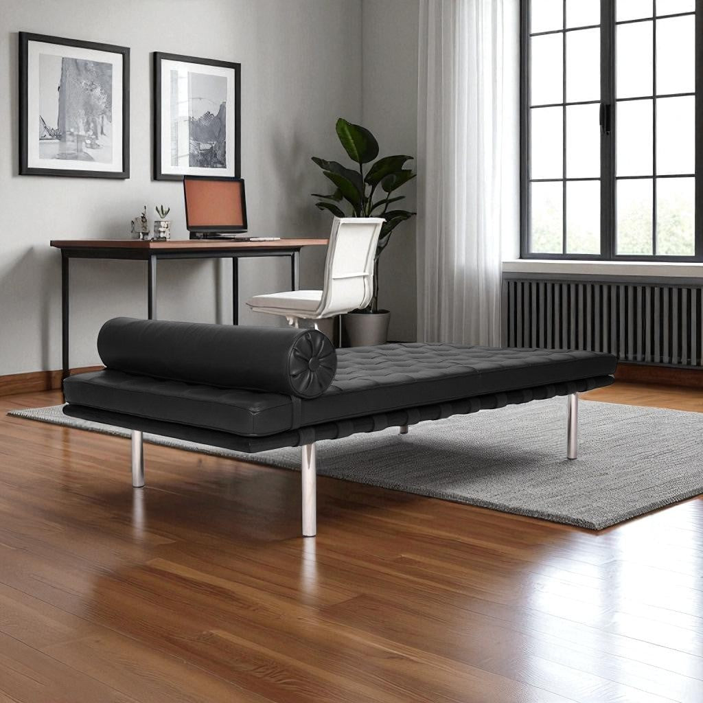 レア バルセロナ デイベッド 本革 ソファベット ヴィンテージ Barcelona Daybed Black (Black Wood) / バルセロナデイベッド
