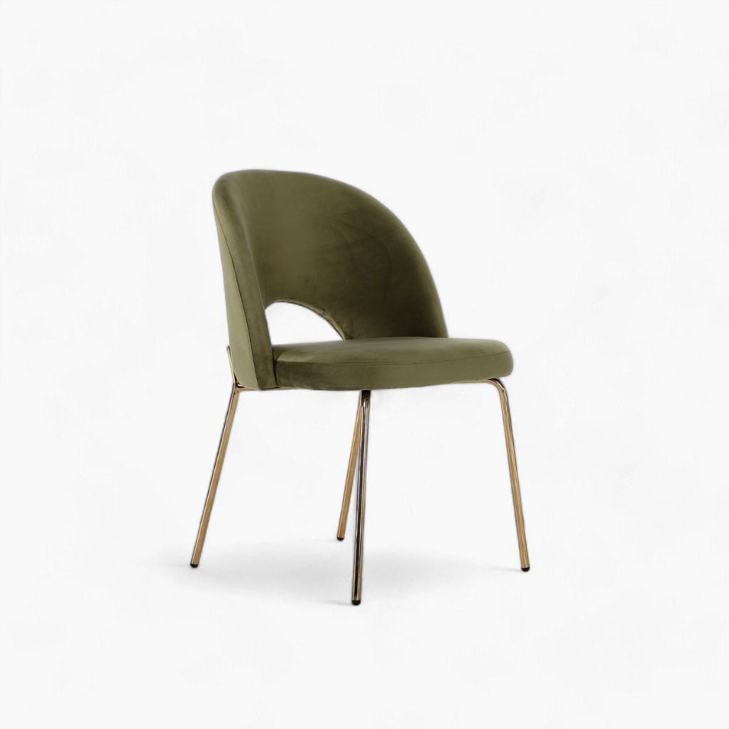 Petal Dining Chair (Gold Frame) Olive Green / ペタルダイニングチェア（ゴールドフレーム） オリーブグリーン色