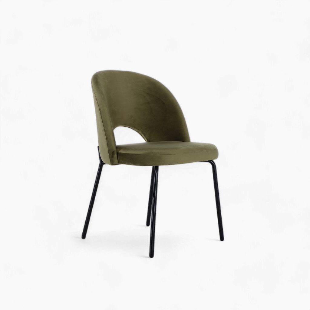 Petal Dining Chair (Black Frame) Olive Green / ペタルダイニングチェア（ブラックフレーム） オリーブグリーン