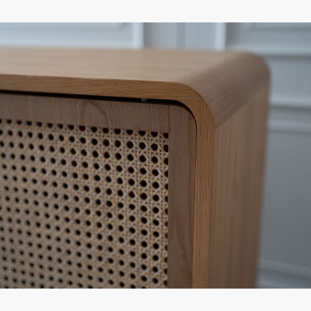 【Sample】Rattan Cabinet Slide Door Natural / 【サンプル品】ラタンキャビネット 引き戸仕様 ナチュラル