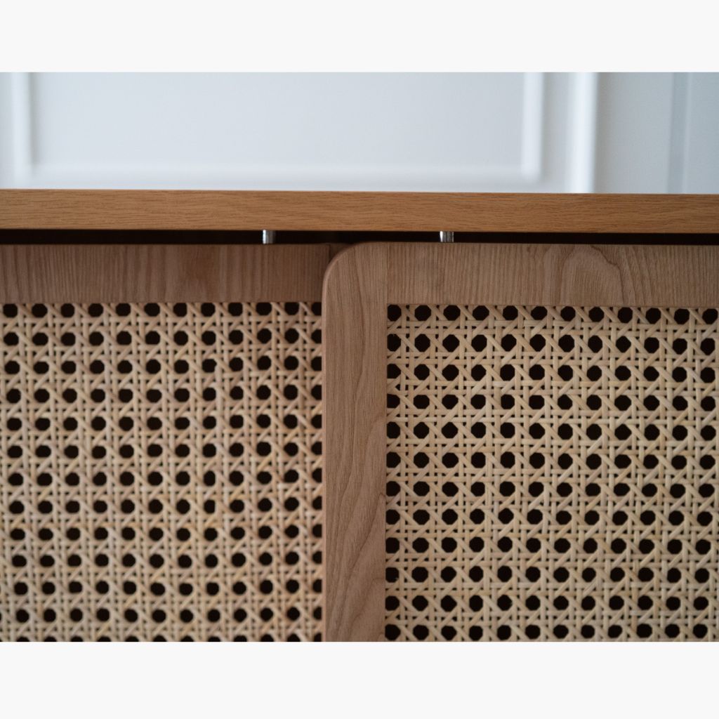 【Sample】Rattan Cabinet Slide Door Natural / 【サンプル品】ラタンキャビネット 引き戸仕様 ナチュラル