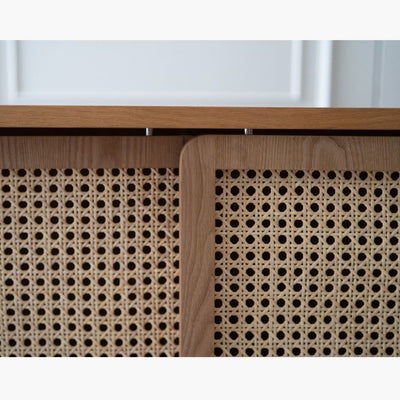 【Sample】Rattan Cabinet Slide Door Natural / 【サンプル品】ラタンキャビネット 引き戸仕様 ナチュラル