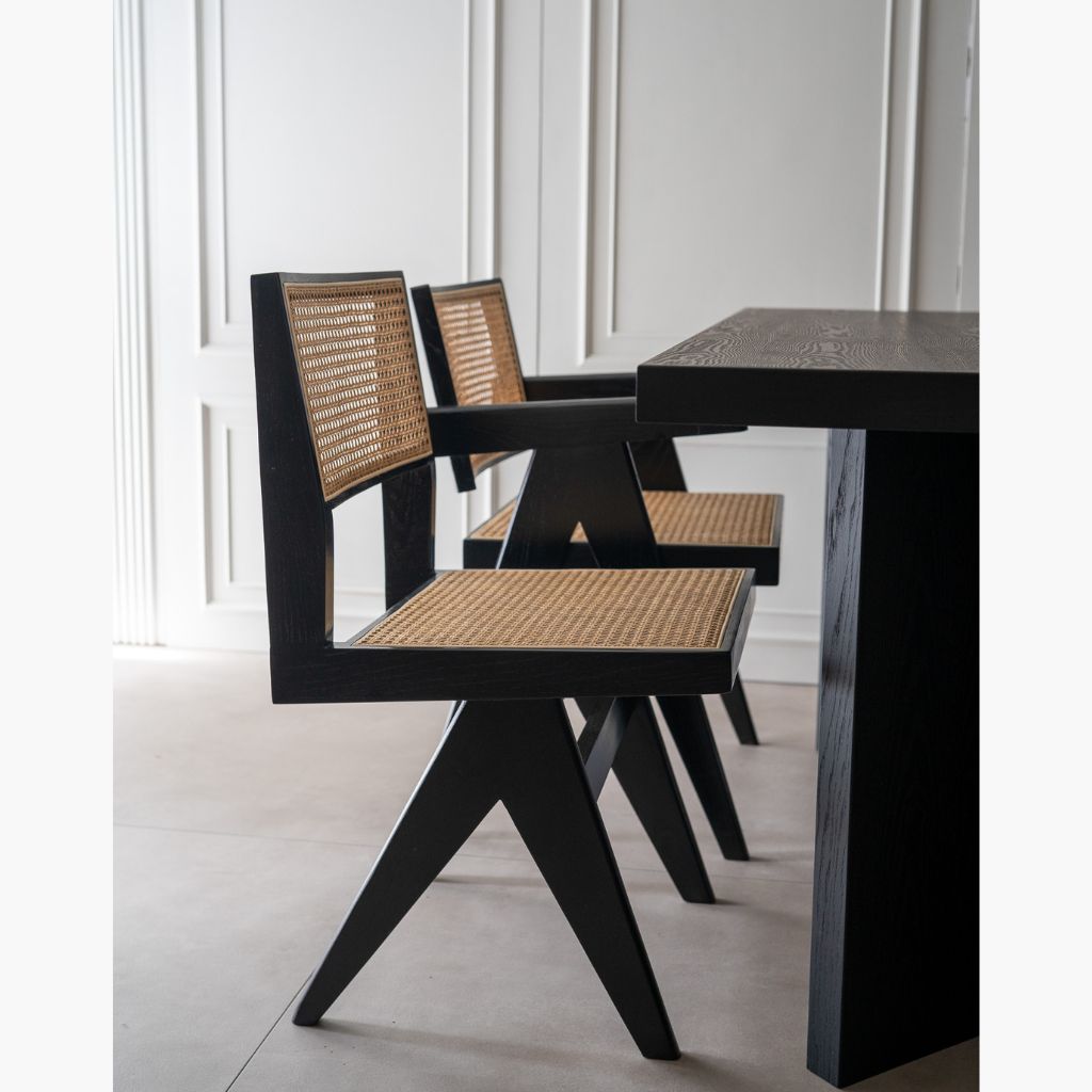 Armless Dining Chair PH25 Black / アームレスダイニングチェア PH25 ブラック ピエール・ジャンヌレ – KuHoN