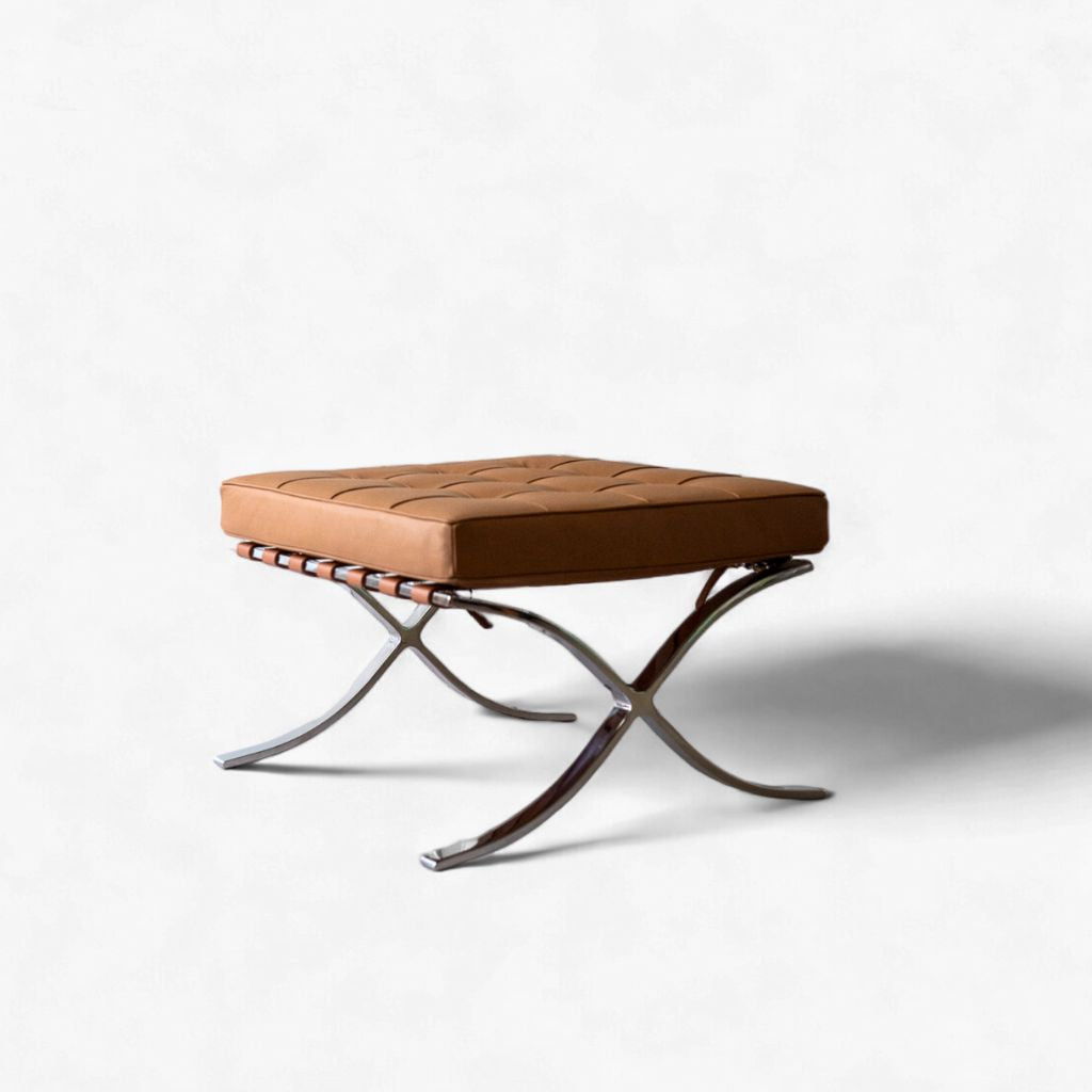 バルセロナチェア オットマン スツール ブラウン Barcelona Chair 1Seat Ottoman Brown / バルセロナチェア オットマン
