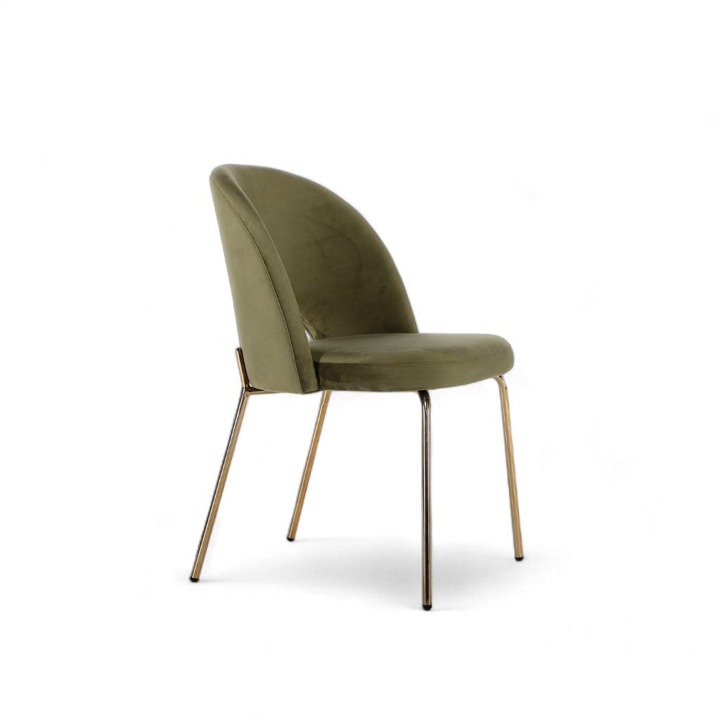 Petal Dining Chair (Gold Frame) Olive Green / ペタルダイニングチェア（ゴールドフレーム） オリーブグリーン色