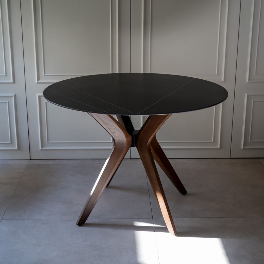 Marble Round Table Black (Brown Wood) / マーブルラウンド Marble Round Table Black (Brown Wood) / マーブルラウンド