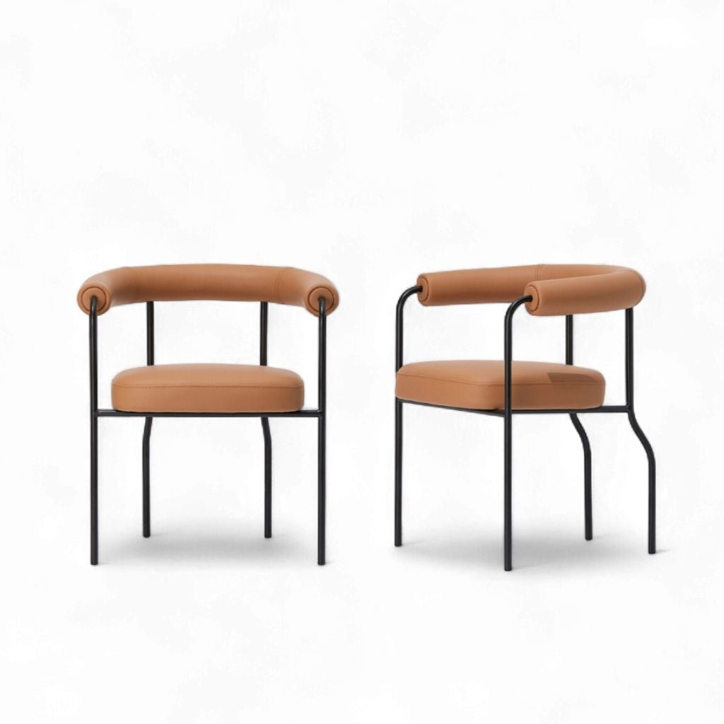 Center Arm Chair Brown 2pcs / センターアームチェア ブラウン 2脚セット
