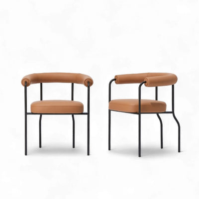 Center Arm Chair Brown 2pcs / センターアームチェア ブラウン 2脚セット
