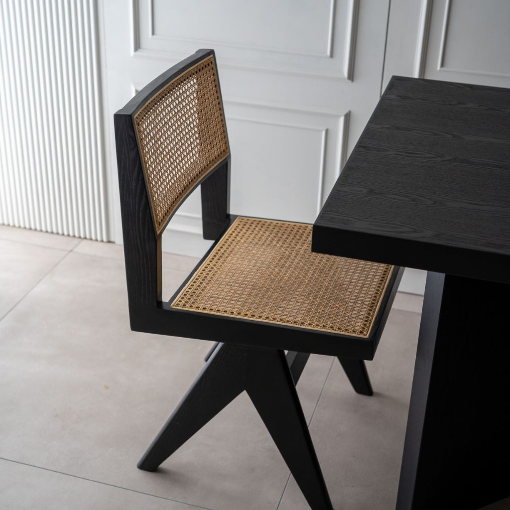 Armless Dining Chair PH25 Black / アームレスダイニングチェア PH25 ブラック ピエール・ジャンヌレ – KuHoN