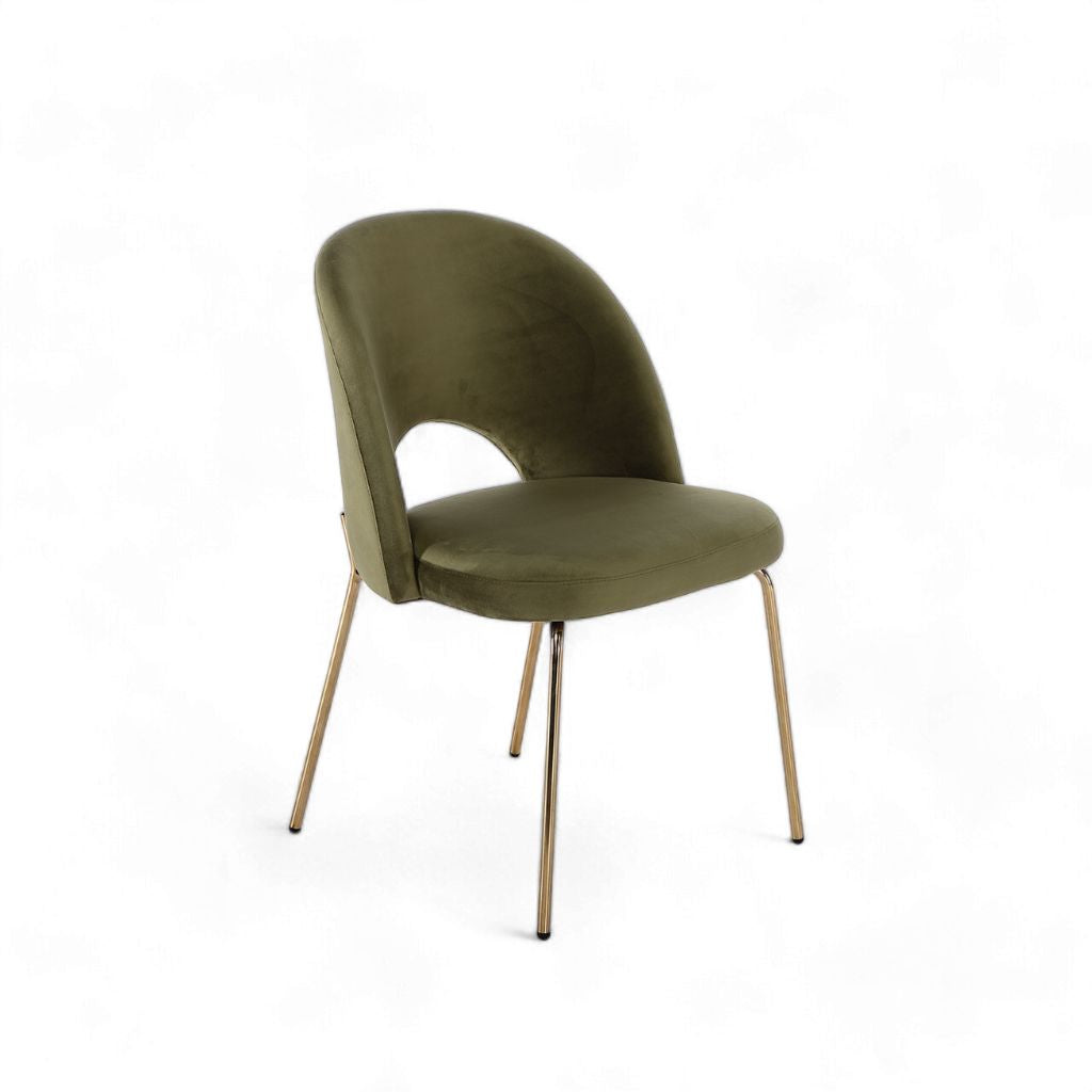 Petal Dining Chair (Gold Frame) Olive Green / ペタルダイニングチェア（ゴールドフレーム） オリーブグリーン色