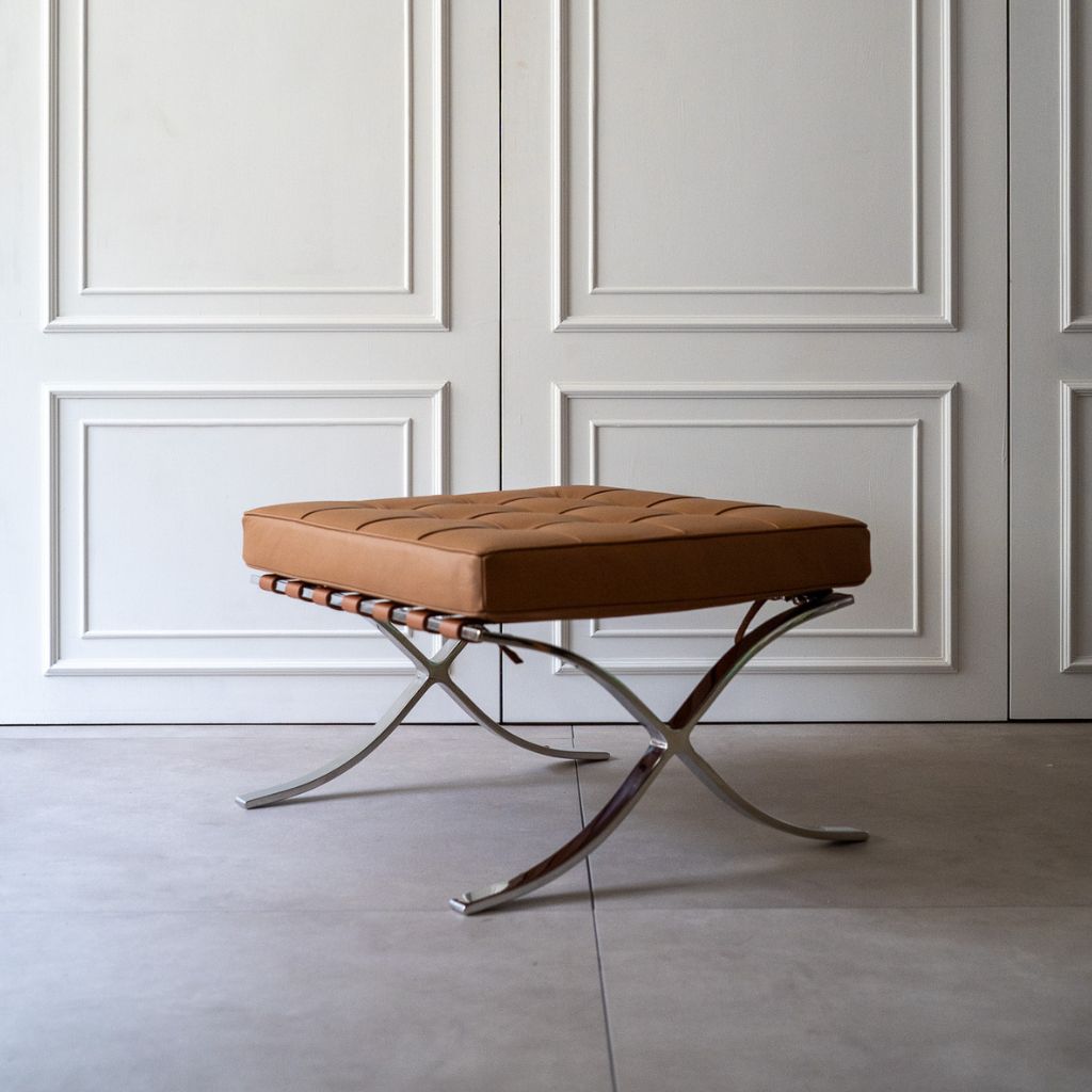 BARCELONA 1 SEAT Ottoman Brown / バルセロナ オットマン ブラウン ミース・ファン・デル・ローエ