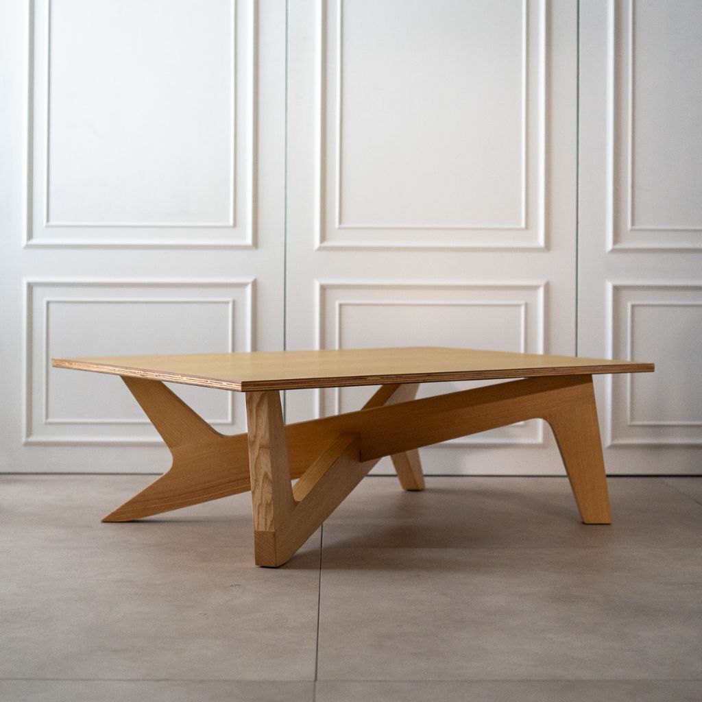 Cross Coffee Table Wood-Top Natural / クロスコーヒーテーブル 木製天板 ナチュラル