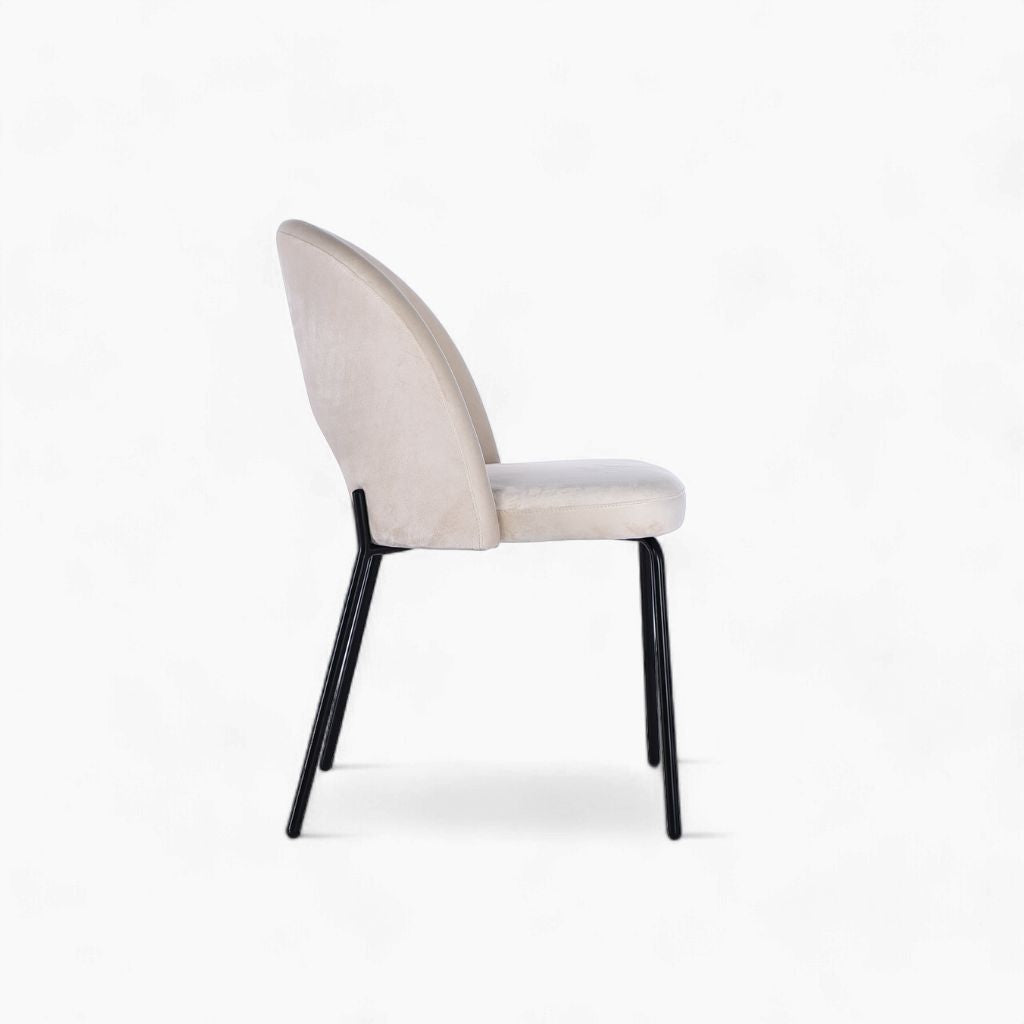 Petal Dining Chair (Black Frame) White Ivory / ペタルダイニングチェア（ブラックフレーム） ホワイトアイボリー色