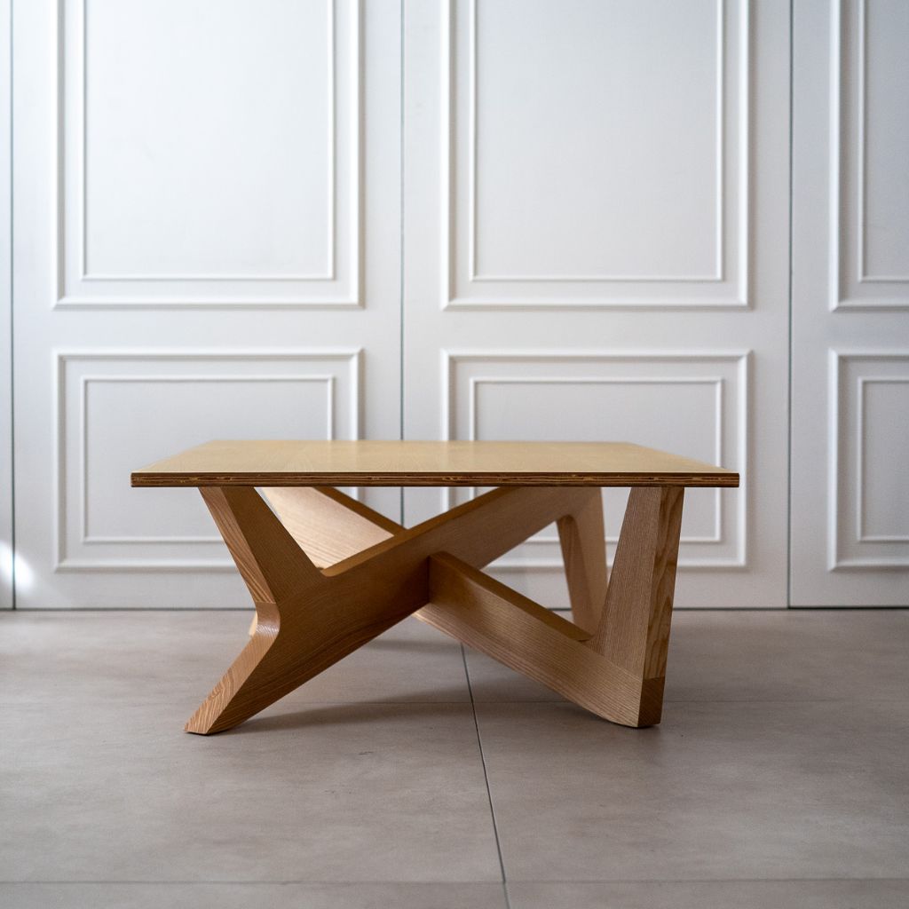 Cross Coffee Table Wood-Top Natural / クロスコーヒーテーブル 木製天板 ナチュラル