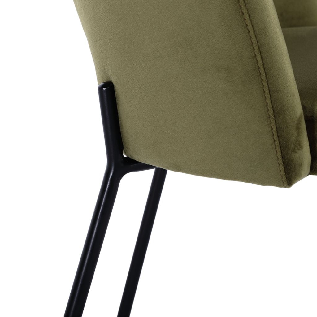 Petal Dining Chair (Black Frame) Olive Green / ペタルダイニングチェア（ブラックフレーム） オリーブグリーン