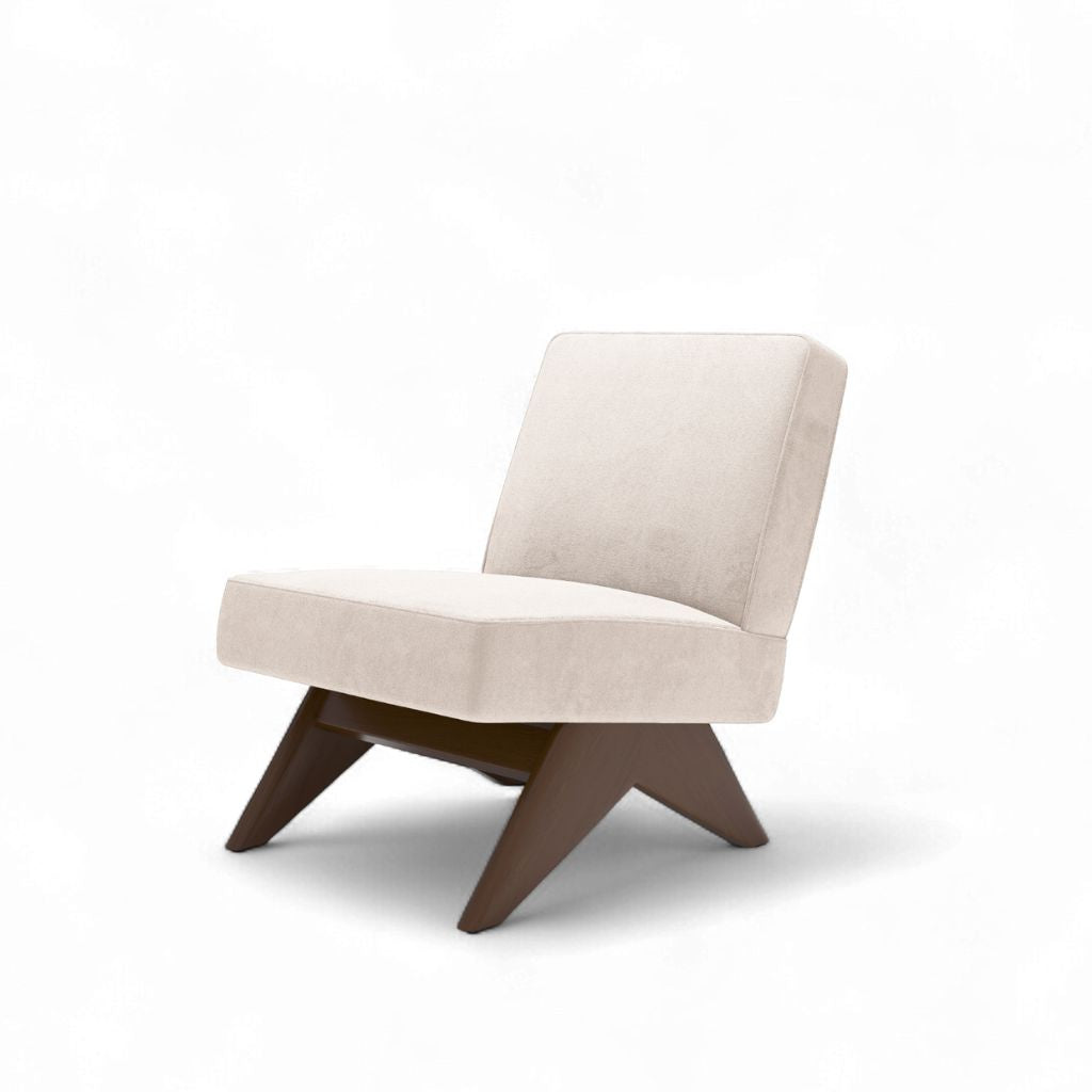 PH361 Armless Chair Velvet White Ivory / PH361 アームレスチェア ベルベット生地 ホワイトアイボリー色 ピエール・ジャンヌレ