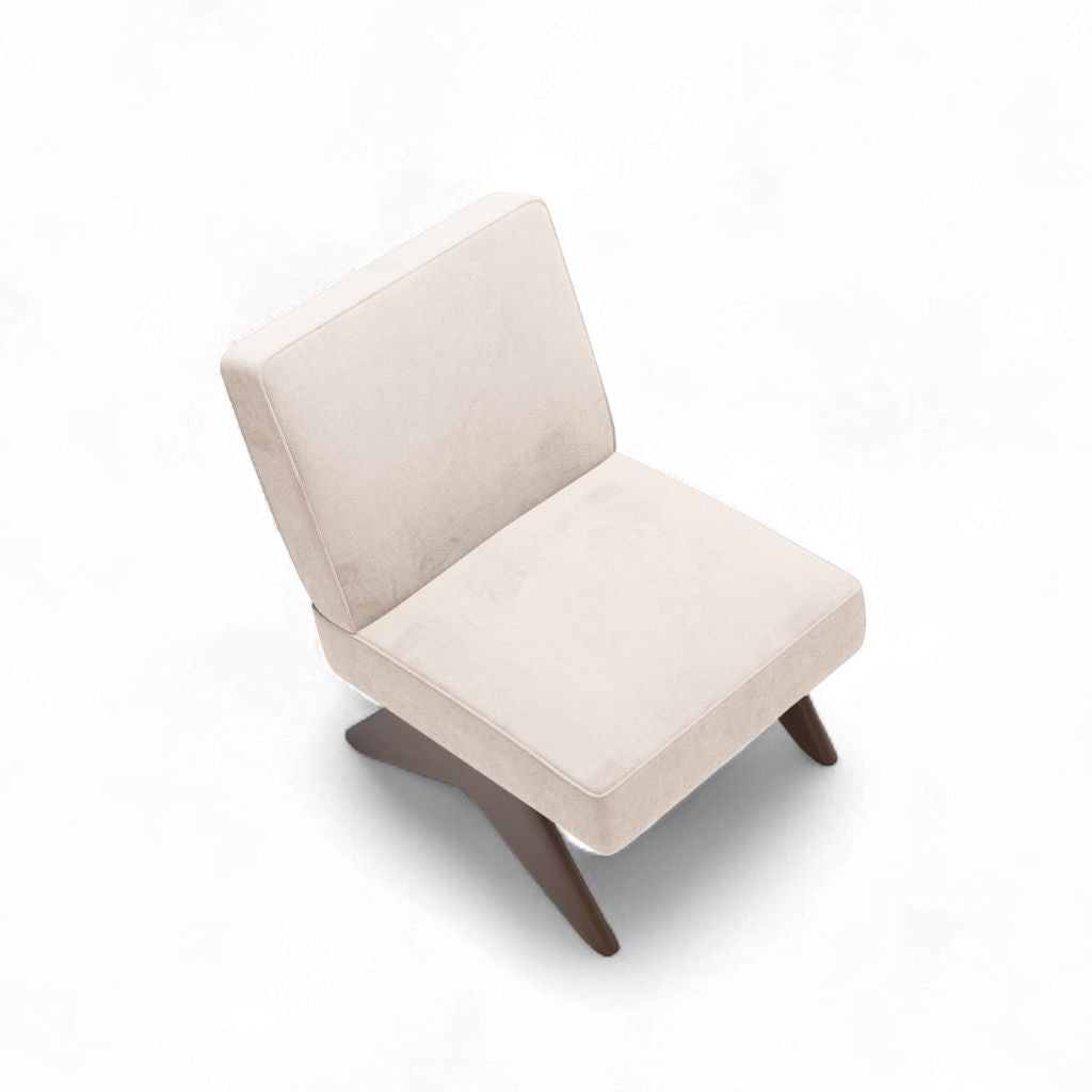 PH361 Armless Chair Velvet White Ivory / PH361 アームレスチェア ベルベット生地 ホワイトアイボリー色 ピエール・ジャンヌレ
