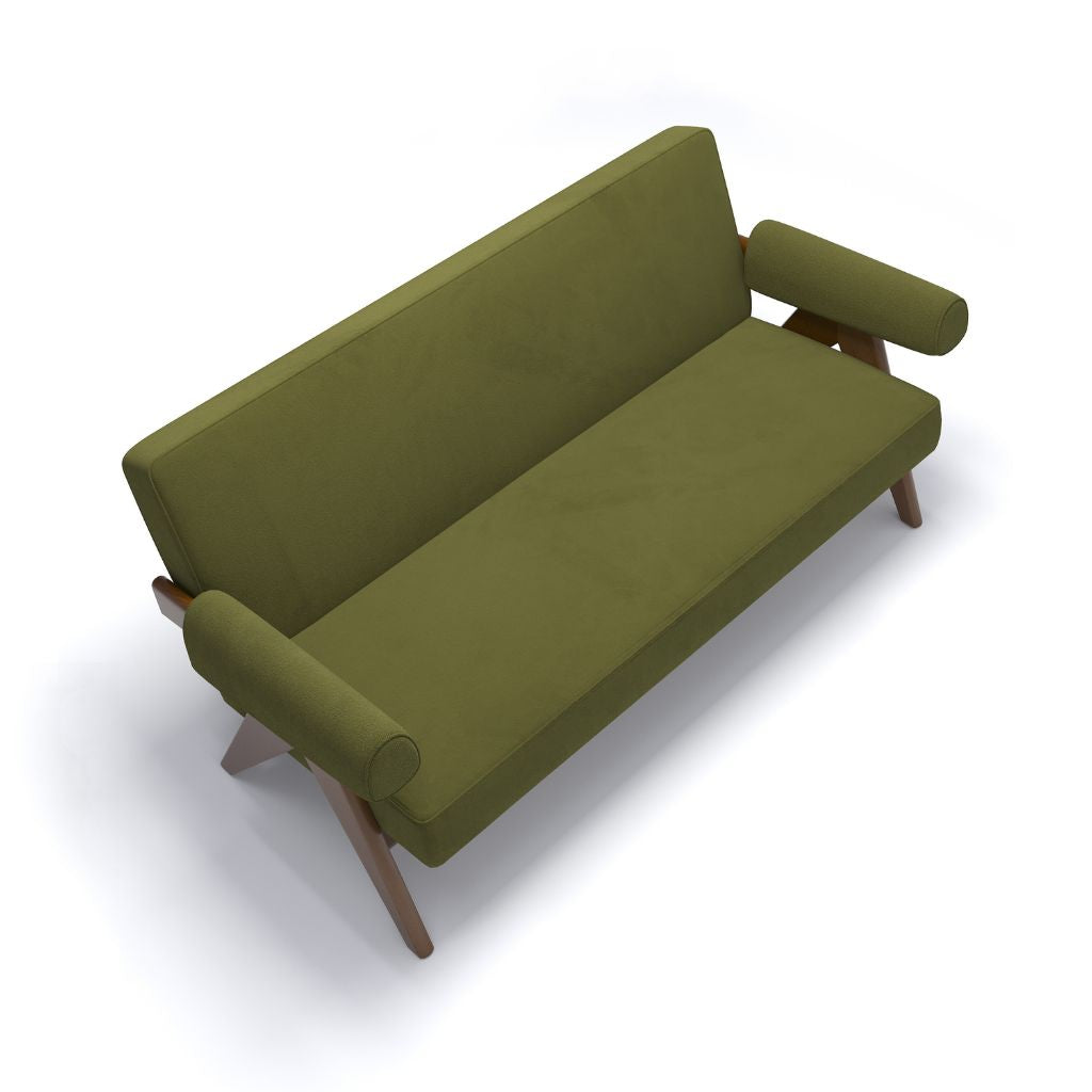 PH322 Arm Sofa Velvet Olive Green / PH322 アームソファ ベルベット生地 オリーブグリーン色 ピエール・ジャンヌレ