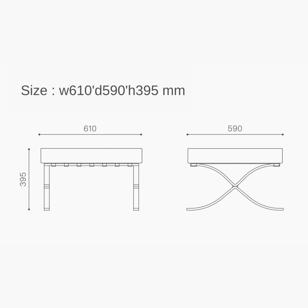 Barcelona Chair 1Seat Ottoman Brown / バルセロナチェア オットマン