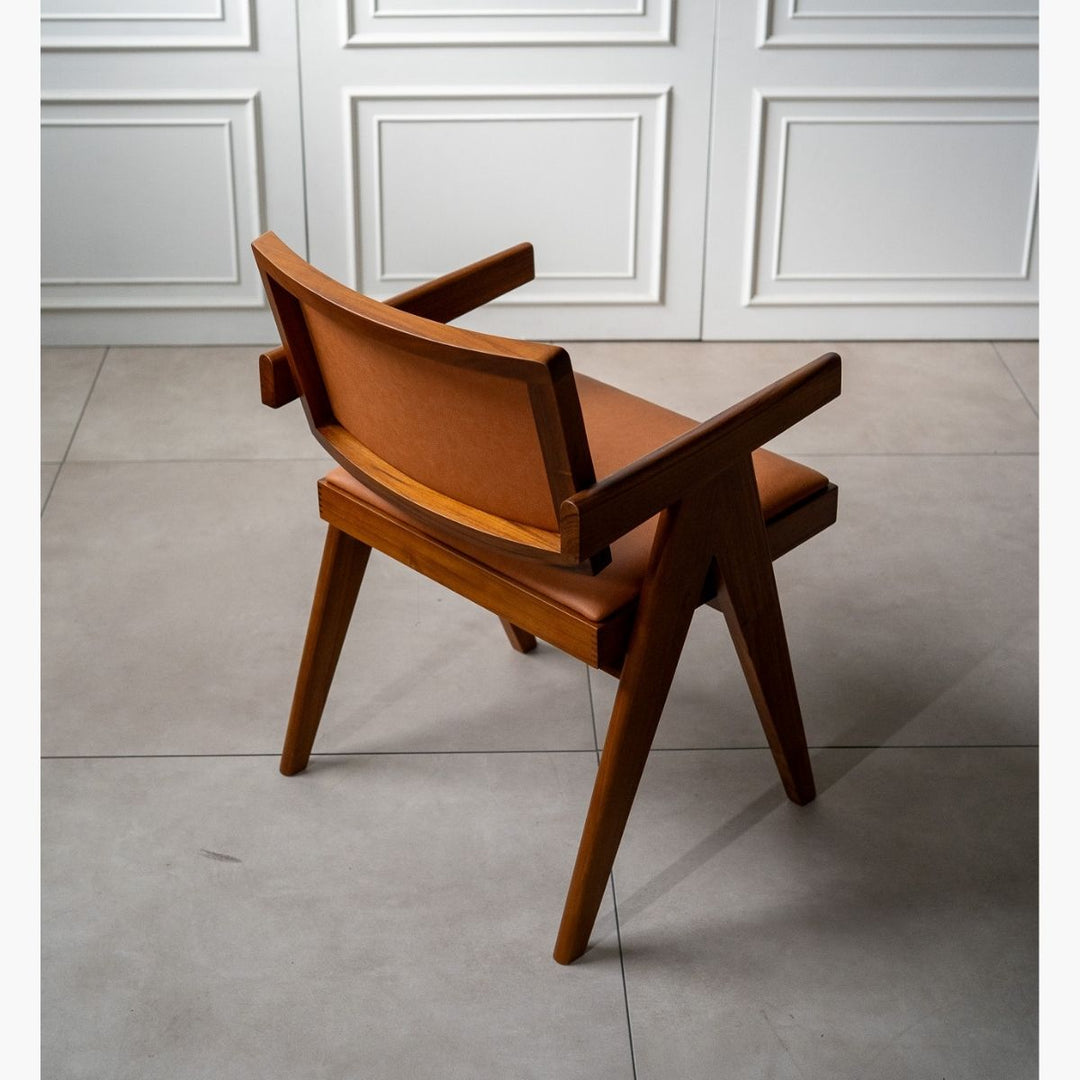 V-leg Office Chair Leather Brown / Vレッグオフィスチェア レザー