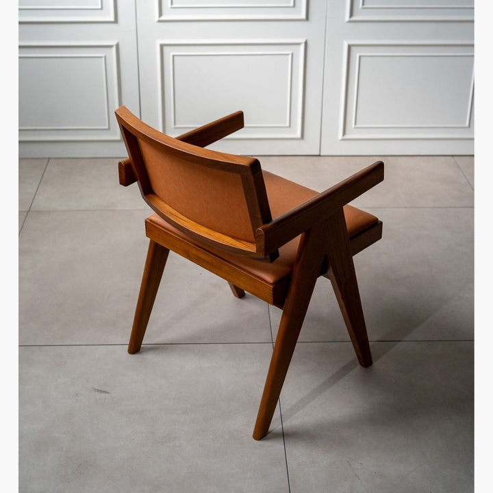 ピエールジャンヌレ Vレッグオフィスチェア リプロダクト 極美品 アンティーク V-leg Office Chair Leather Brown / Vレッグオフィスチェア レザー