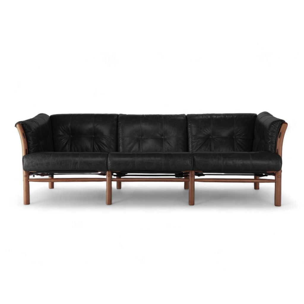 Ilona Armchair Type-A 3Seats Oil-leather Black / イローナアームチェア タイプA 3シート オイルレザー ブラック アルネ・ノレル