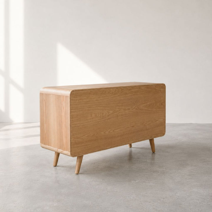 kuhon ラタンキャビネット 引き戸仕様 ブラウン Rattan Cabinet Slide