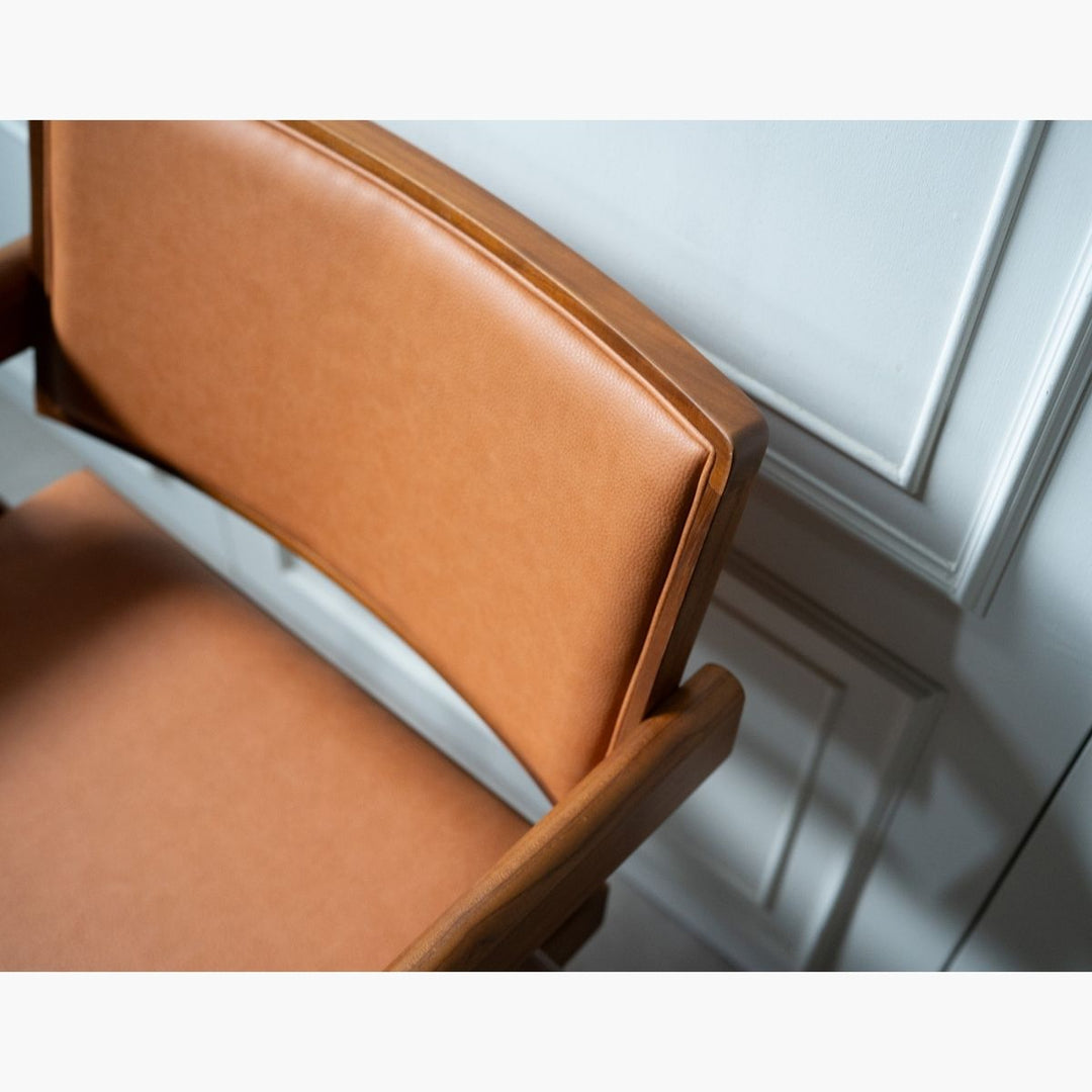 V-leg Office Chair Leather Brown / Vレッグオフィスチェア レザー