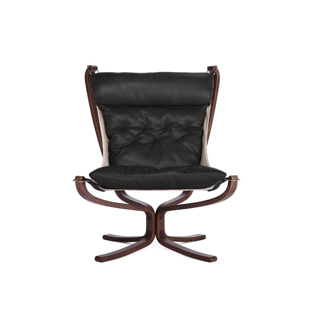 Falcon Chair Wood Frame Oil-leather Black / ファルコンチェア