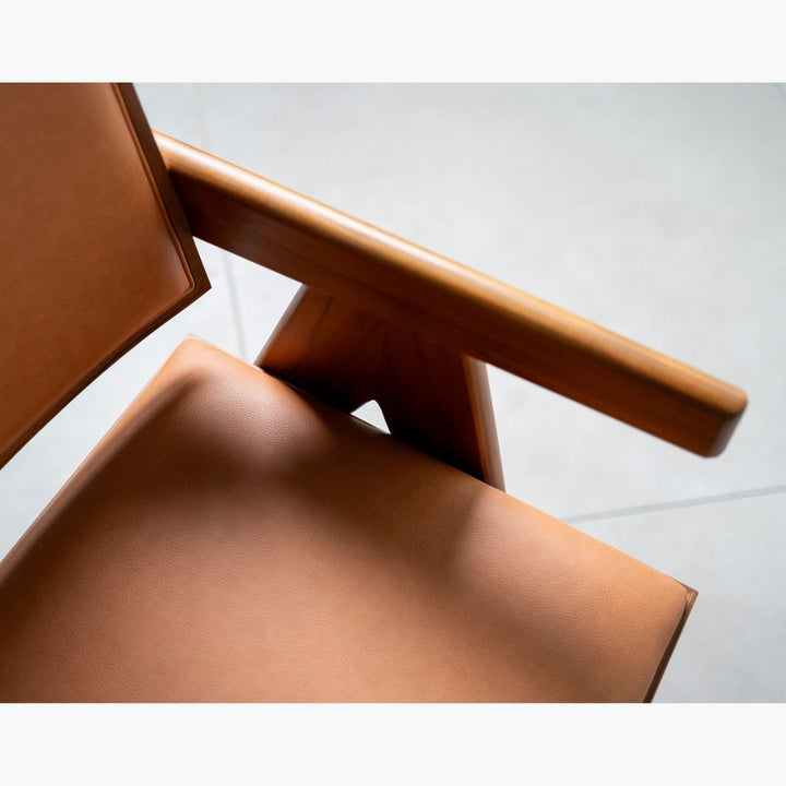 V-leg Office Chair Leather Brown / Vレッグオフィスチェア レザー