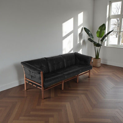 Ilona Armchair Type-A 3Seats Oil-leather Black / イローナアームチェア タイプA 3シート オイルレザー ブラック アルネ・ノレル