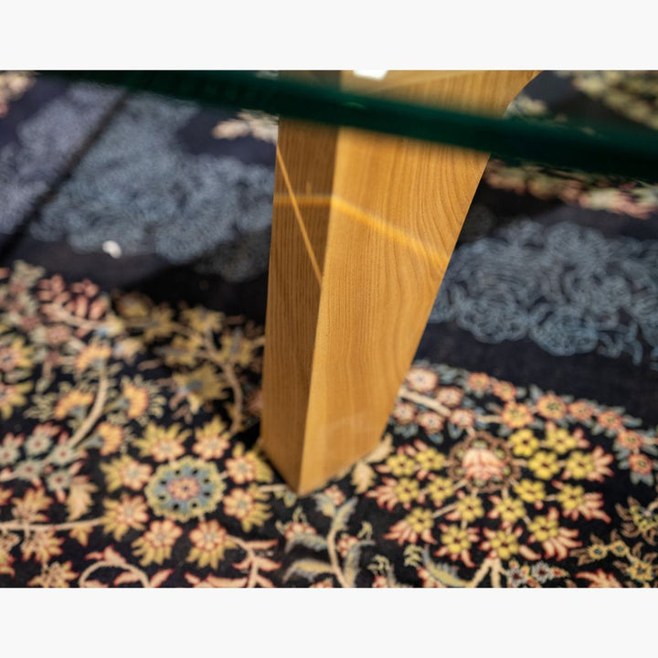 Cross Coffee Table Natural Glass-Top / クロスコーヒーテーブル