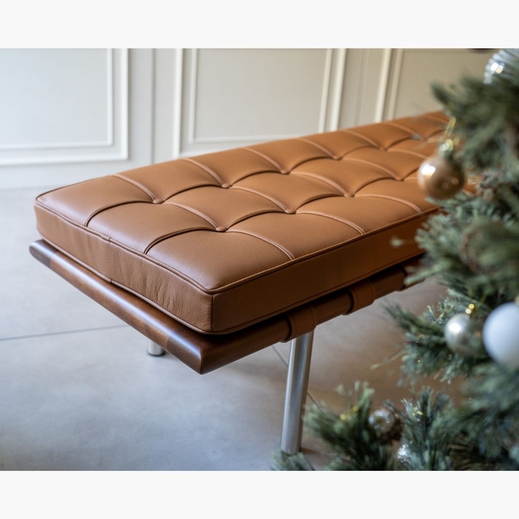 【Outlet】Barcelona Bench 3seats L-size Brown / 【アウトレット】バルセロナベンチ Lサイズ ブラウン ミース・ファン・デル・ローエ