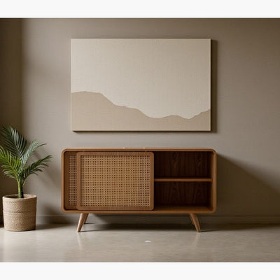 Rattan Cabinet Slide Door Natural / ラタンキャビネット 引き戸仕様 ナチュラル