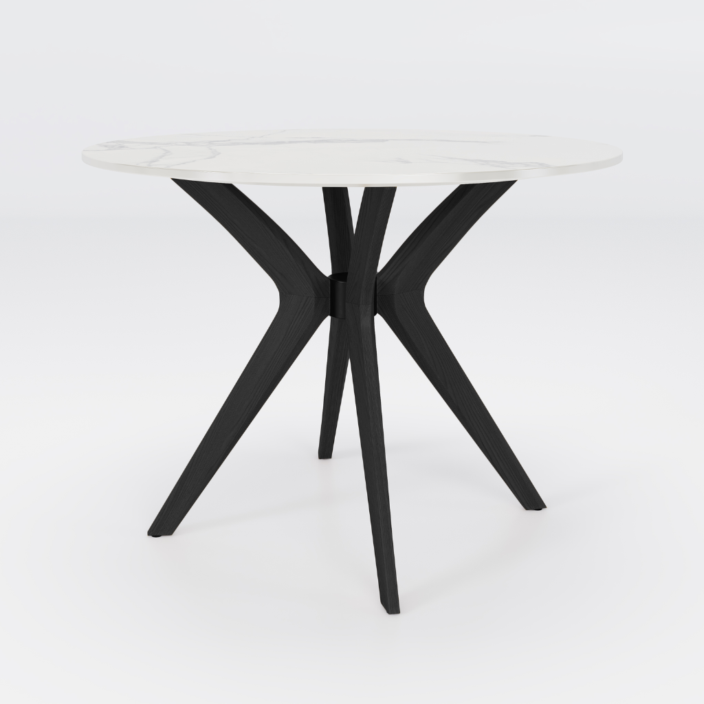 Marble Round Table White (Black Wood) / マーブルラウンドテーブル ホワイト（ブラックウッド）