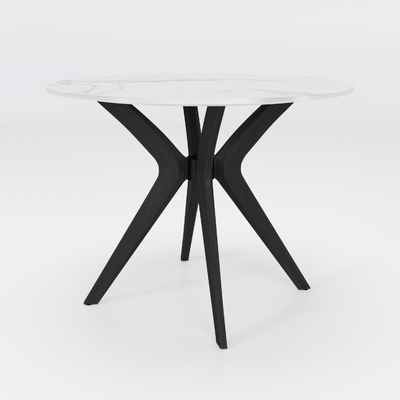 Marble Round Table White (Black Wood) / マーブルラウンドテーブル ホワイト（ブラックウッド）