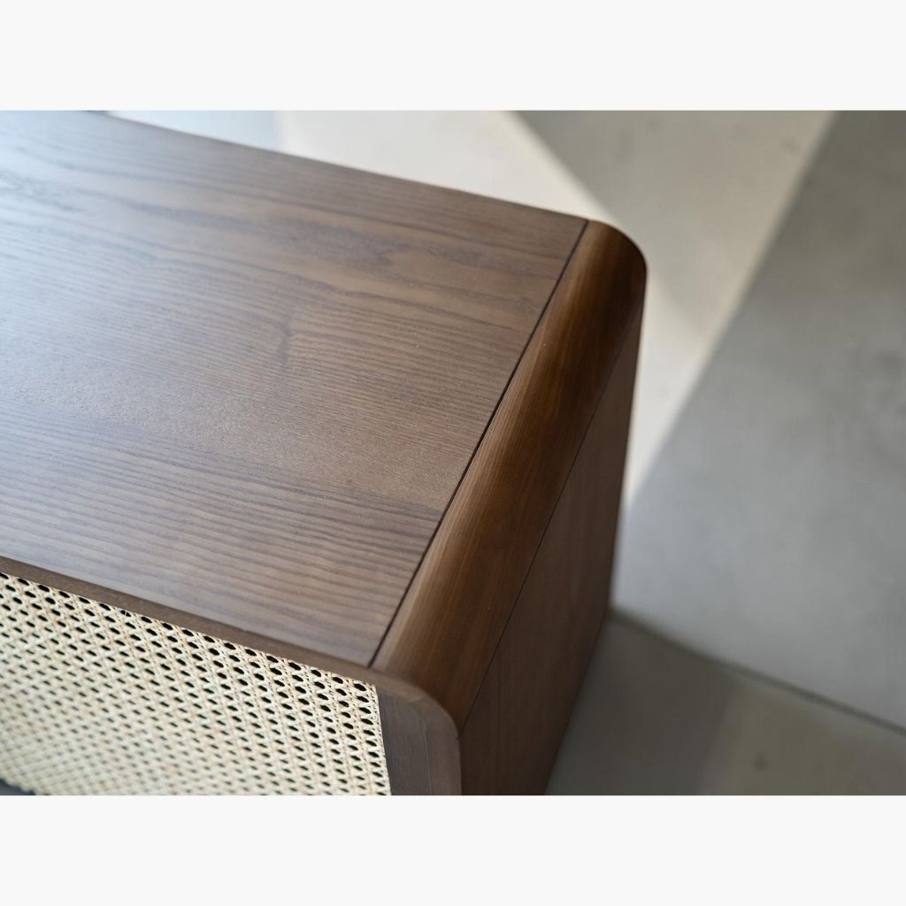 Rattan Cabinet Slide Door Brown / ラタンキャビネット 引き戸仕様
