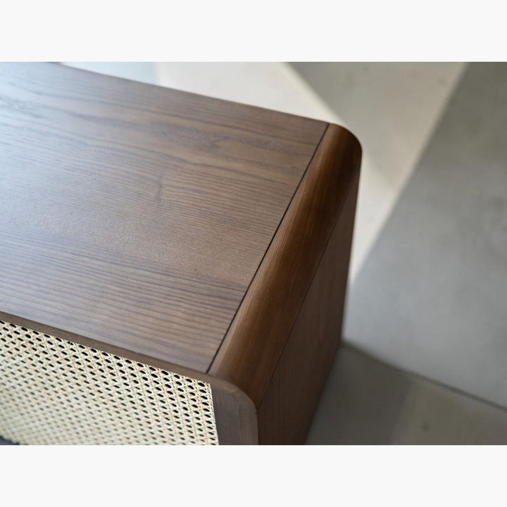 Rattan Cabinet Slide Door Brown / ラタンキャビネット 引き戸仕様