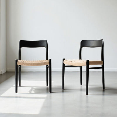 【Outlet】75 Chair Paper Code Black 2pcs /  【アウトレット】75チェア パーパーコード仕様 ブラック 2脚セット ニールス・モラー