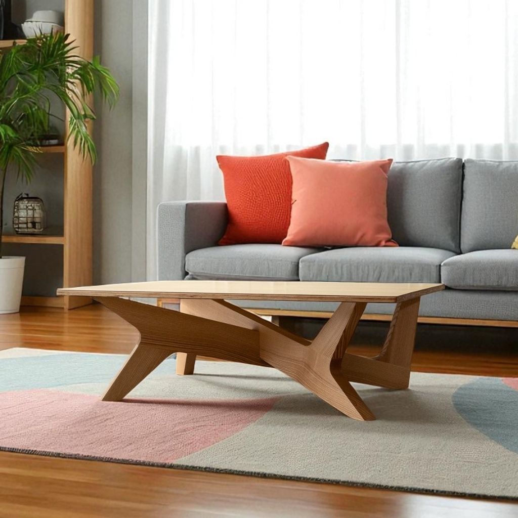 Cross Coffee Table Wood-Top Natural / クロスコーヒーテーブル 木製天板 ナチュラル – KuHoN