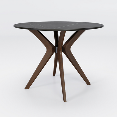 Marble Round Table Black (Brown Wood) / マーブルラウンドテーブル ブラック （ブラウンウッド）