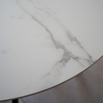 Marble Round Table White (Brown Wood) / マーブルラウンドテーブル ホワイト（ブラウンウッド）