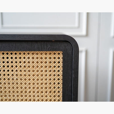 【Sample】Rattan Cabinet Slide Door Black / 【サンプル】ラタンキャビネット 引き戸仕様 ブラック