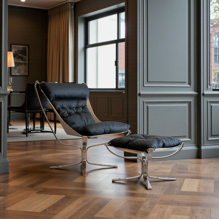 Falcon Chair Oil-leather Black / ファルコンチェア オイルレザー