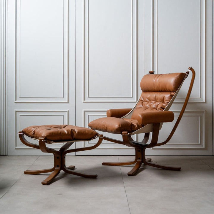 Falcon Armchair Wood Frame Oil-Leather Set / ファルコンアーム