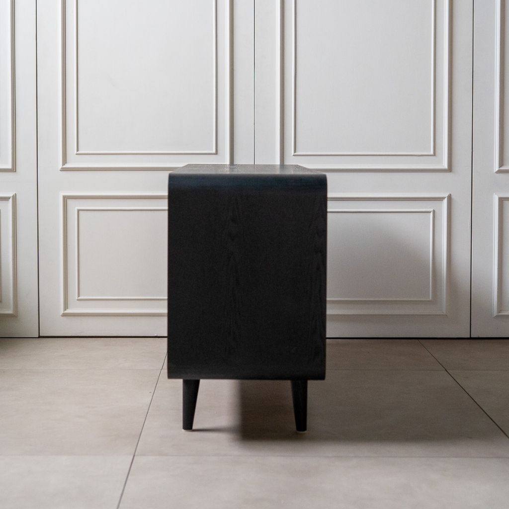 Rattan Cabinet Slide Door Black / ラタンキャビネット 引き戸仕様 ブラック