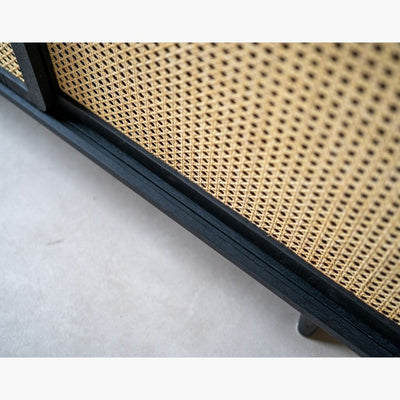 Rattan Cabinet Slide Door Black / ラタンキャビネット 引き戸仕様 ブラック