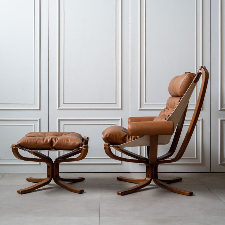 Falcon Armchair Wood Frame Oil-Leather Set / ファルコンアーム